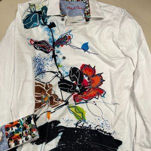 Robert Graham embroidered Classic Fit XXL long sleeve button down shirt